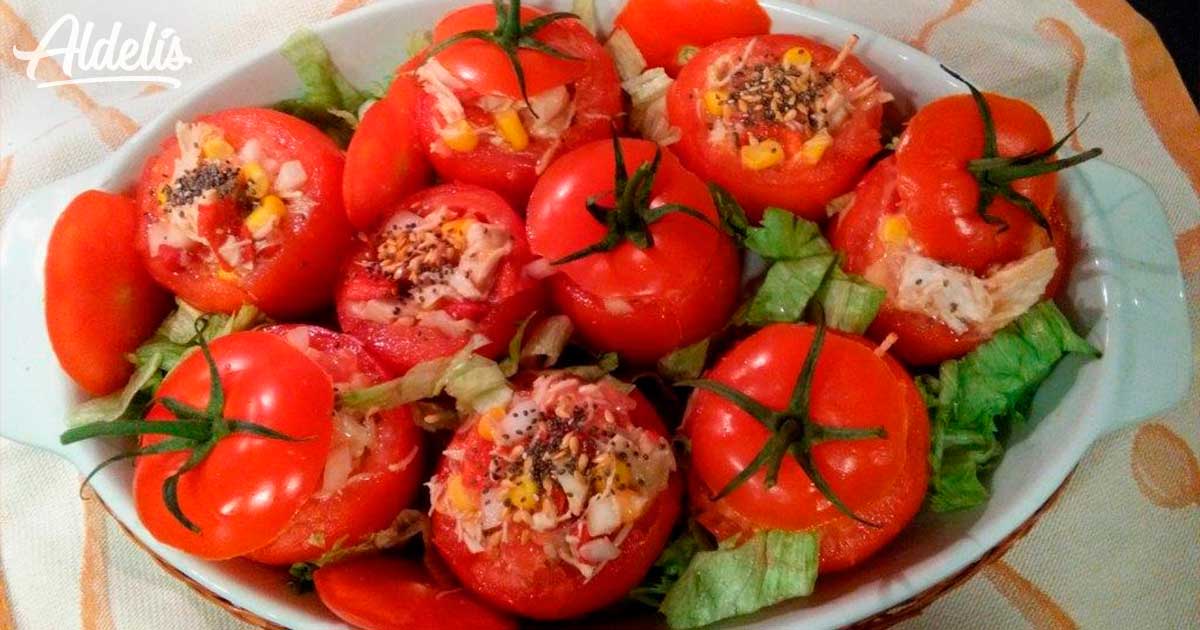 receta tomates frios rellenos de pollo