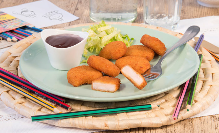 Nuggets de pechuga de pollo cocinado