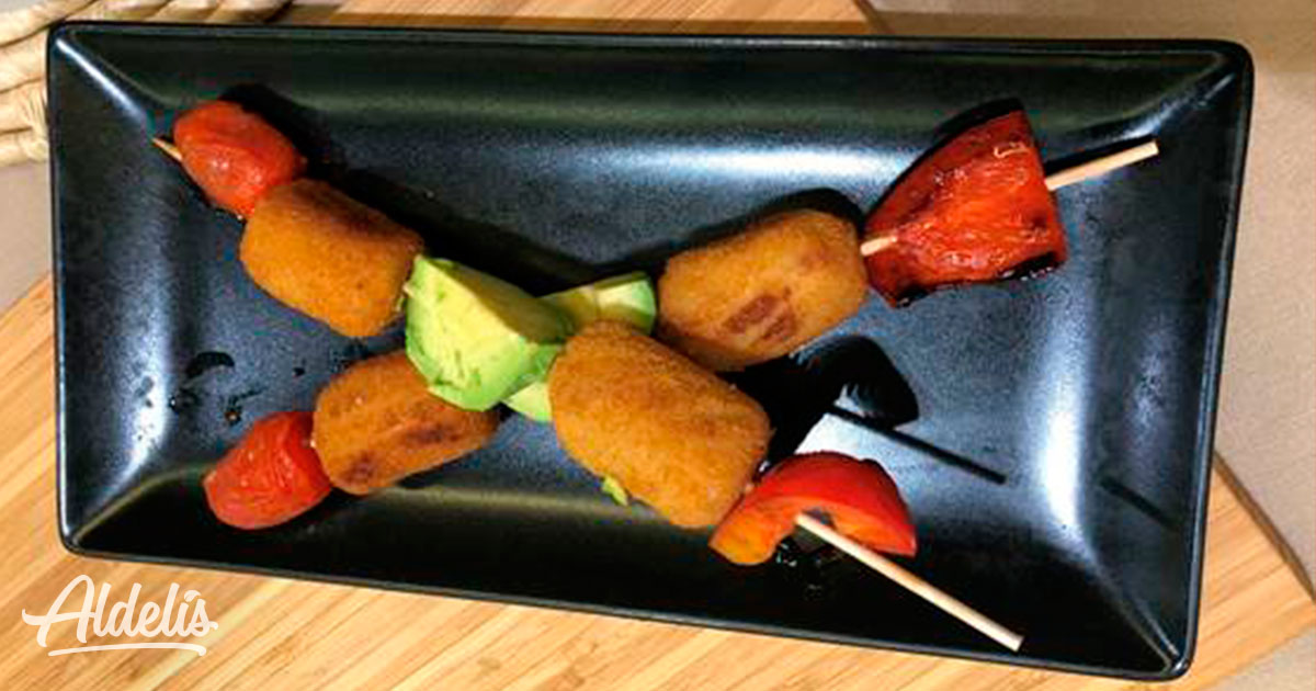 receta brocheta croquetas