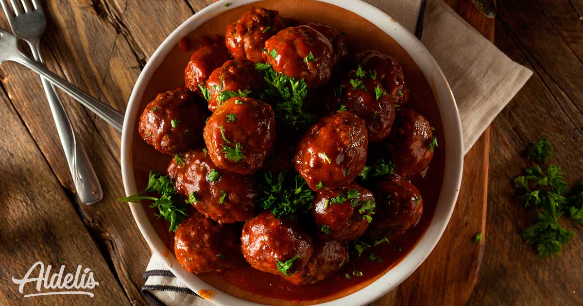 albondigas pollo salsa ciruelas