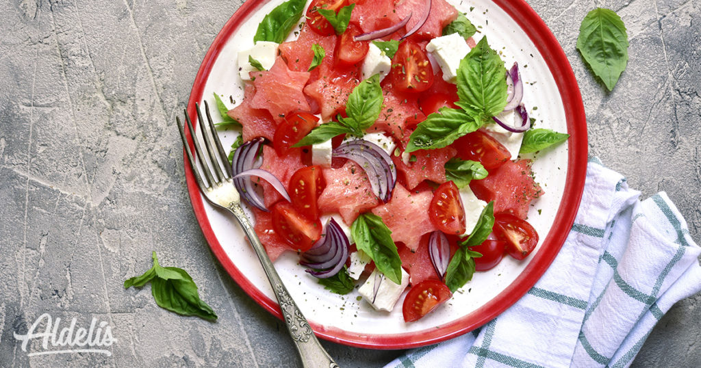 ensalada de tomate y sandia