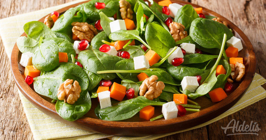 Ensalada con espinacas y calabaza Aldelís