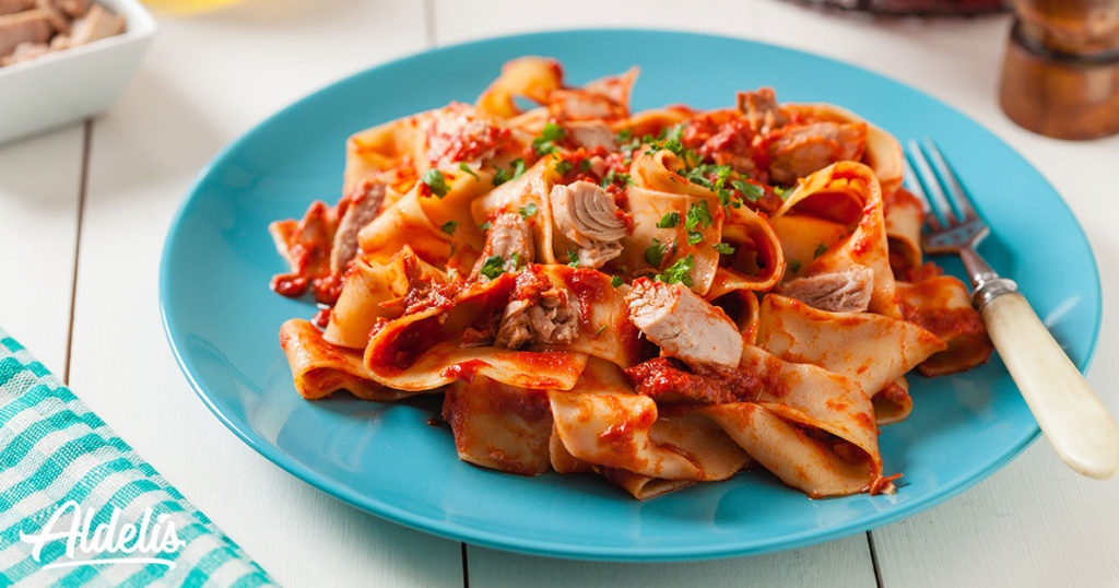 Pasta con tomate y pollo Aldelís