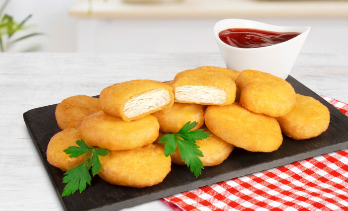 Nuggets pechuga pollo empanado extraligero cocinado