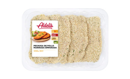 Pechuga pollo empanada marinada