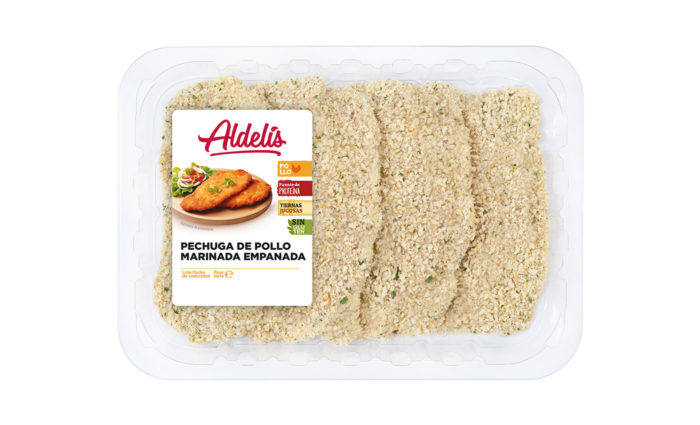 Pechuga pollo empanada marinada