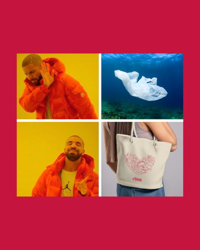 Bolsas de plástico: ya ha pasado vuestro momento. 

🌍 Hoy es el Día Internacional Libre de Bolsas de Plástico y para celebrarlo (y daros un poquito de motivación en vuestras compras), en Adelís hemos repartido 5000 bolsas de tela superresistentes, cómodas y espaciosas para aportar nuestro granito de arena. 

¿Quieres conseguir una? 👉 Pásate por tu carnicería, pollería o comercio local de confianza y pregunta por las bolsas de Aldelís

#Aldelís #bolsasdetela #bolsasdeplástico #consumoresponsable